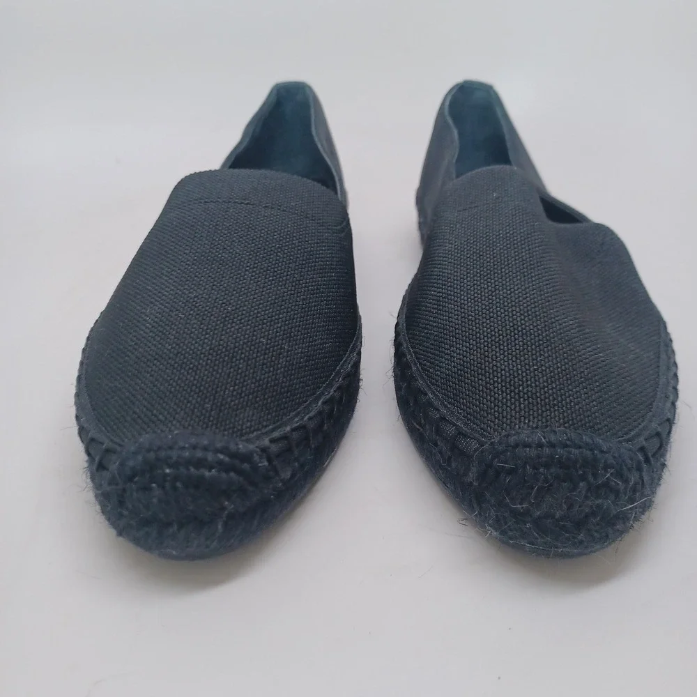 Banana Republic Womens Black Canvas Espadrille Flats Slip‎ On Shoes Size 7